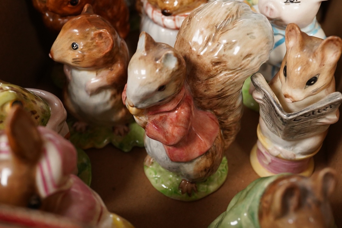 Nineteen Beatrix Potter character stamped F Warne and Co, Beswick, 10cm